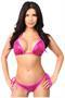 Fuchsia Sequin Pucker Back Bikini