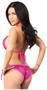 Fuchsia Sequin Pucker Back Bikini