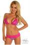 Purple Glitter Lace Trim Pucker Back Bikini