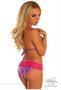 Purple Glitter Lace Trim Pucker Back Bikini