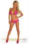 Purple Glitter Lace Trim Pucker Back Bikini