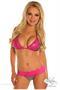 Gunmetal Glitter Lace Trim Pucker Back Bikini