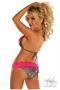 Gunmetal Glitter Lace Trim Pucker Back Bikini