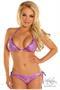 Purple Glitter Pucker Back Bikini w/Rhinestones