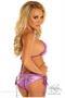 Purple Glitter Pucker Back Bikini w/Rhinestones
