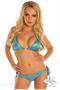 Blue Glitter Pucker Back Bikini w/Rhinestones