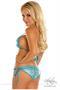Blue Glitter Pucker Back Bikini w/Rhinestones