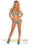 Blue Glitter Pucker Back Bikini w/Rhinestones