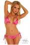Pink Glitter Pucker Back Bikini w/Rhinestones