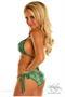 Green Glitter Pucker Back Bikini w/Rhinestones