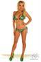 Green Glitter Pucker Back Bikini w/Rhinestones