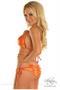 Orange Glitter Pucker Back Bikini w/Rhinestones