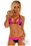 Black Sequin Pucker Back Bikini w/Fuchsia Lace