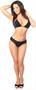 Plum Floral Pucker Back Bikini w/Black Lace
