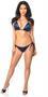 Navy Blue Sequin Pucker Back Bikini