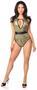 Metallic One-Piece Pucker Back Swimsuit w/Removable Belt