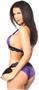 Purple Sequin Pucker Back Bikini w/Black Lace