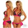 Leopard Pucker Back Bikini