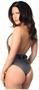 Gray Glitter Striped One-Piece Pucker Back Swimsuit w/Removable Belt