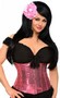 Plus Size Pink Sequin Underbust Corset