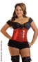 Plus Size Red Sequin Underbust Corset