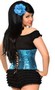 Teal Sequin Underbust Corset