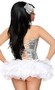 Silver Sequin Underwire Zipper Corset and Pettiskirt