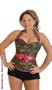 Plus Size Camouflage Halter Pin-Up Burlesque Corset