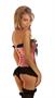 Coral Rhinestones Strapless Corset