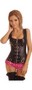 Faux Leather Buckles Corset