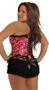 Plus Size Strapless Ruffled Brocade Corset