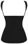 Black Steel Boned Latex Waist Cincher