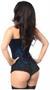 Lavish Blue Lace Front Zipper Corset