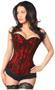 Lavish Red Lace Front Zipper Corset
