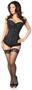 Lavish Black Lace Front Zipper Corset