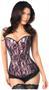 Lavish Pink Lace Front Zipper Corset