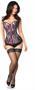Lavish Pink Lace Front Zipper Corset