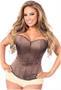 Lavish Brown Sweetheart Front Zipper Corset