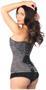 Lavish Dark Grey Lace Overbust Corset w/Zipper