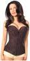 Lavish Dark Brown Lace Overbust Corset w/Zipper