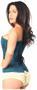 Lavish Dark Teal Lace Overbust Corset w/Zipper