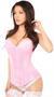 Lavish Pink Glitter Front Zipper Corset