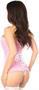 Lavish Pink Glitter Front Zipper Corset