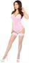 Lavish Pink Glitter Front Zipper Corset