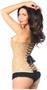 Lavish Dark Beige Lace Overbust Corset w/Zipper