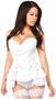 Lavish White Satin Corset w/Removable Snap on Skirt