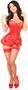 Lavish Red Satin Corset w/Removable Snap on Skirt