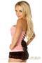 Lavish Pink Brocade Side Zipper Corset