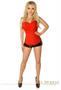 Lavish Red Brocade Side Zipper Corset