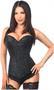 Lavish Black Glitter Side Zipper Corset